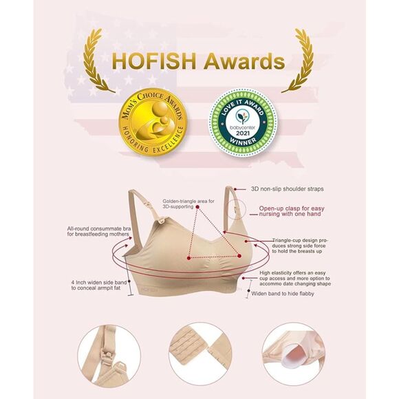 HOFISH Full Bust Seamless Nursing Maternity Bra Bralette XL Postpartum - Picture 3 of 4